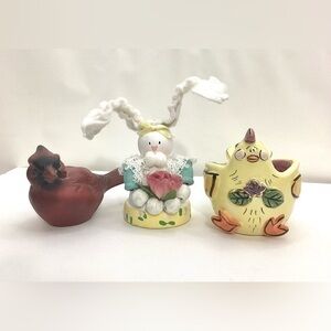 Vintage Figurine Lot Bird Chicken Bunny